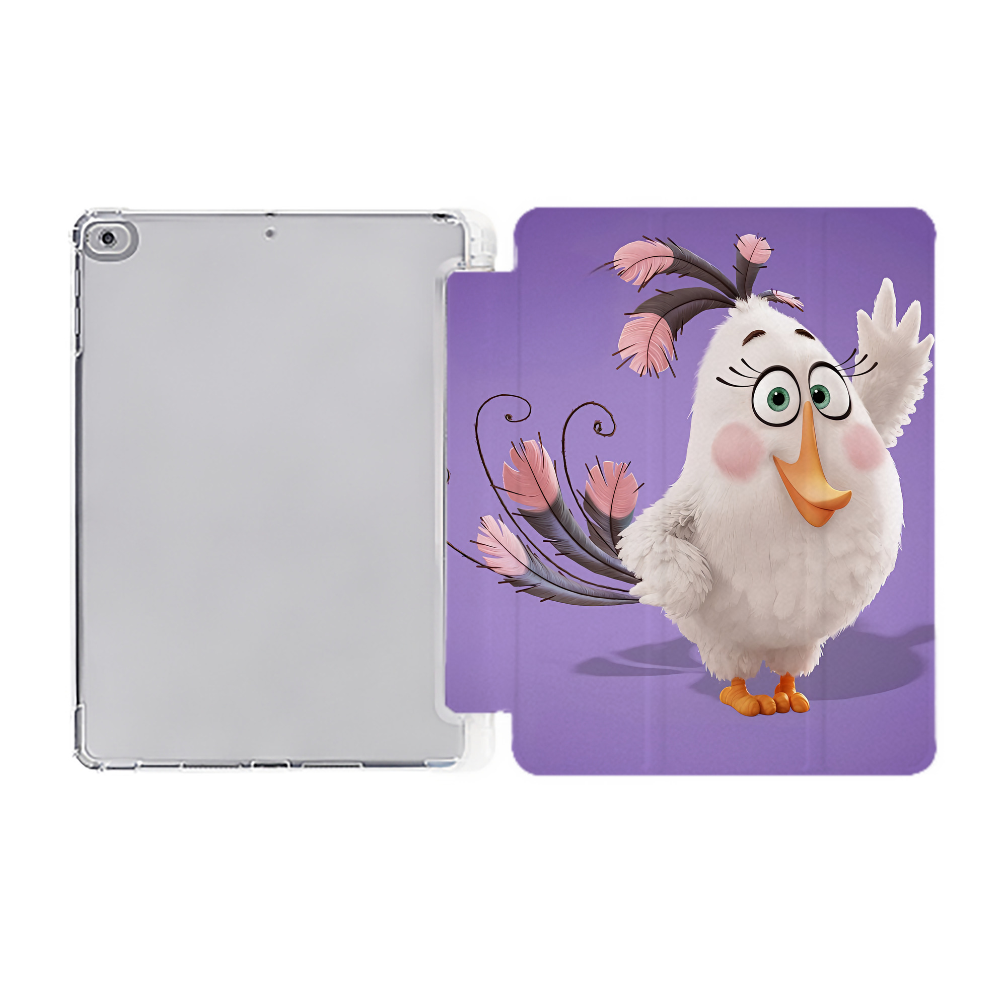 （画像用） Angry Birds アングリーバード IPad ケース ペン収納付き 三つ折りスタンド PUレザー×シリコン 対応機種9.5/10.5/10.9インチ